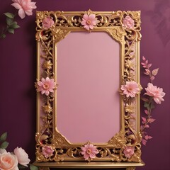 Wall Mural - pink photo frame