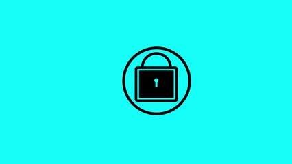 Lock icon. Outline pad lock icon on background. Vector illustration