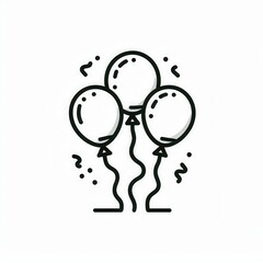 Celebrate joyful moments with this minimalist illustration of balloons, perfect for party invitations, event promotions, and festive decorations.