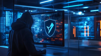 Wall Mural - cybersecurity - protection in a digital world