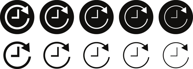 Wall Mural - history list black white button vector illustration.