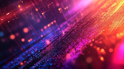 Fototapete - A vibrant digital abstract background with flowing lines and colorful light patterns, evoking a sense of technology and energy.