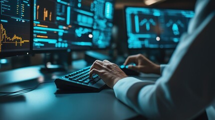 Cyber Security Analyst Working on a Computer
