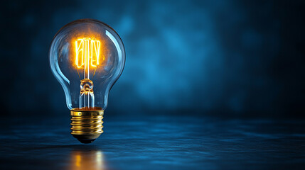 glowing light bulb symbolizes innovation and ideas, illuminating a clean background. This image represents creativity, inspiration, and the bright potential of new thoughts and solutions