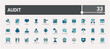 © Rubbble - Audit colorful icons set. Audit and business color icon collection, line symbol for web and ui. Vector illustration. Icon names are written in English.