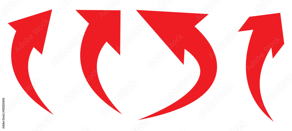 red arrow icon on white background. flat style. arrow icon for your web ...