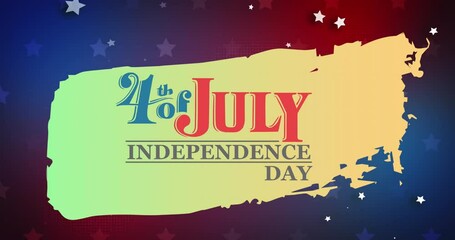 Wall Mural - Animation of 4th of july, independence day text over map of america and stars