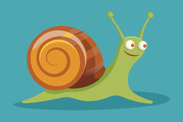 Canvas Print - Cute snail vector art illustration