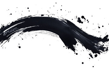 Aufkleber - Abstract black paint stroke on a transparent background for creative designs.
