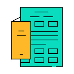Wall Mural - insert booklet line icon vector. insert booklet sign. isolated symbol illustration