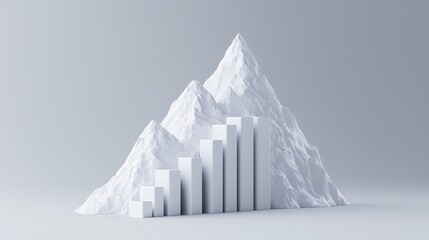 Sticker - Abstract Mountain Range with Bar Graph