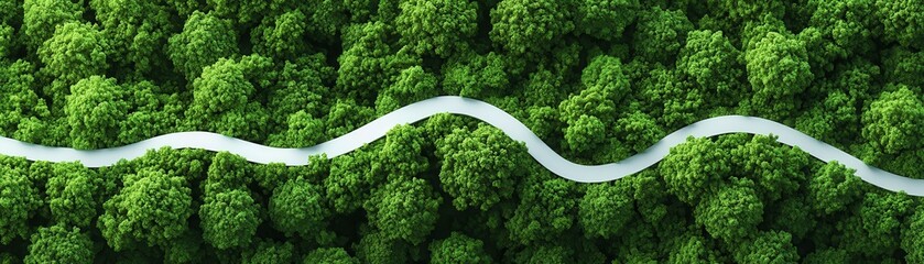 Wall Mural - Abstract Road in Lush Green Forest.