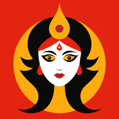 durga ma vector illustation.durga puja special