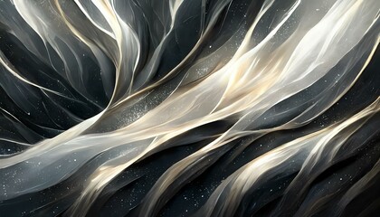 Wall Mural - abstract black background with silver dust