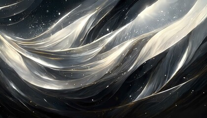 Wall Mural - abstract black background with silver dust