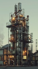 Canvas Print - Industrial Complex: A Steampunk Vision of Modern Manufacturing