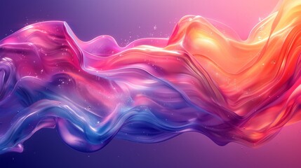 Abstract colorful liquid wave with a gradient of pink, orange, blue and purple.