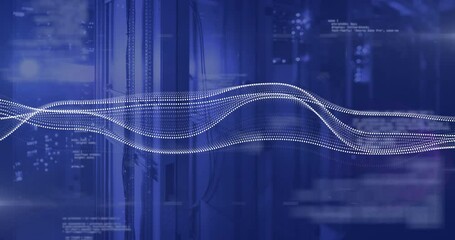 Wall Mural - Animation of data processing over computer servers