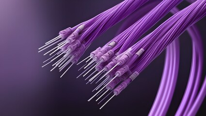 Close-up of fiber optics (purple)