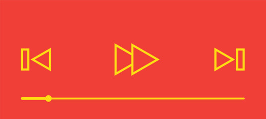 Wall Mural - music or video play bar icon on transparent background. audio player for songs or podcast playlist. 