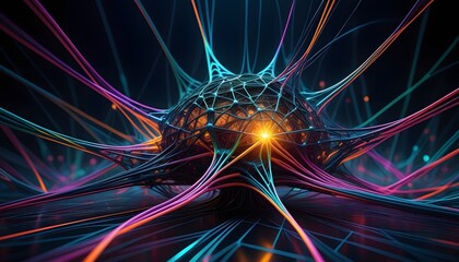 Neural network visualization in vibrant colors representing artificial intelligence