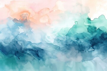 Sticker - Abstract Watercolor Painting of Clouds