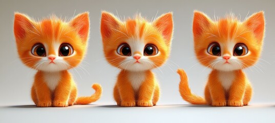 Canvas Print - Four Adorable Orange Kittens