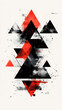 © kvladimirv - Abstract Geometric Art with Red and Black Triangles and Splatter Effects