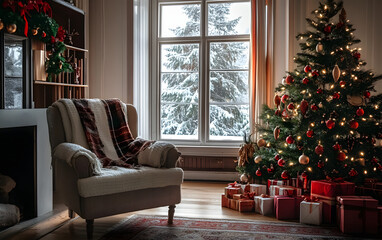 Sticker - Christmas cozy home interior