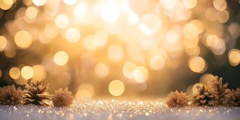 Sticker - Christmas abstract background with soft light bokeh. Blurred Glitter sparkle for celebrate. glowing lights focus in bright sunlight