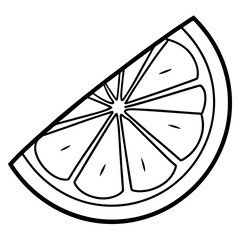 Wall Mural - quarter slice citrus fruit outline coloring book page line art drawing