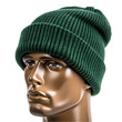 © TesDesigns - Men's green beanie hat on manikin head stand transparent background