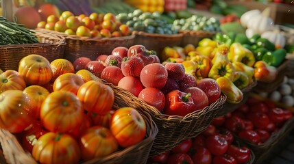 Canvas Print - Vibrant Fresh Produce at a Farmers Market