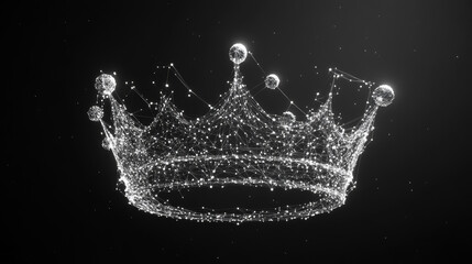 Wall Mural - a crown made of stars, planets, and space. it's a simple design, made up of lines and points, like a