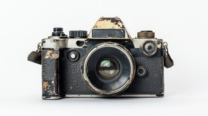 Vintage Camera Isolated on Clean White Background