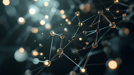 Wall Mural - connected professionals abstract network illustrates business contacts corporate relationships strat