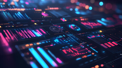 Wall Mural - digital background for tech, ai, data, audio, graphics, and more