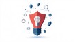 © Achirawee - Light bulb with a shield, protecting and nurturing growth through ideas, flat design illustration