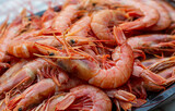 beautiful shrimps Ready to be cooked on the grill