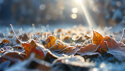 Autumn leaves scattered across the ground, a vibrant tapestry of nature's fall palette