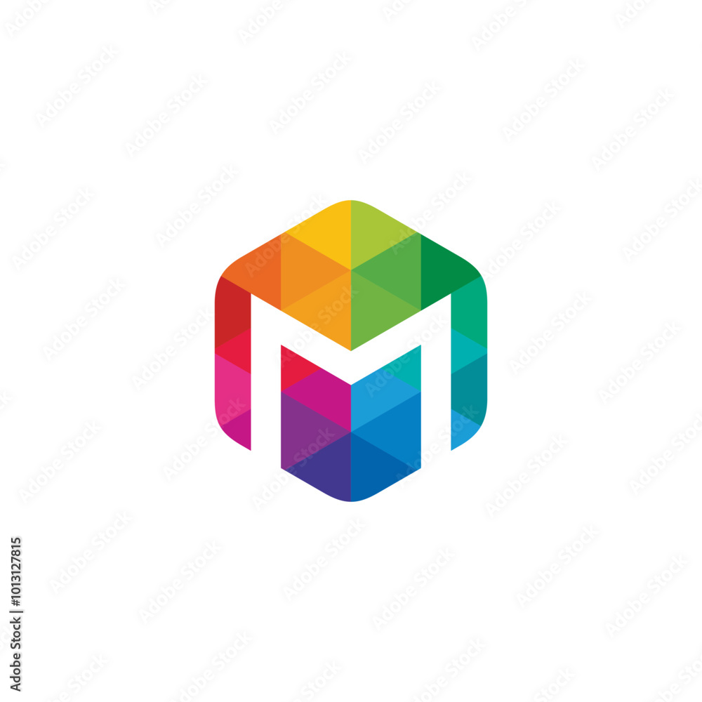 Hexagon Letter M Logo design vector template Stock Vector | Adobe Stock