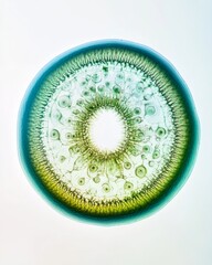 Wall Mural - the Chlorophyta Phytoplankton, portrait view, white copy space on right, Isolated on white Background