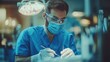 © kardaska - Surgeon performing surgery in operating room with surgical lights