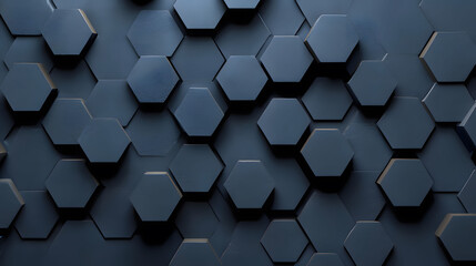 Wall Mural - black and white hexagon background. Generative AI