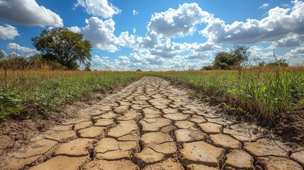 Wall Mural - Drought Crisis Threatening Environment and Food Supply