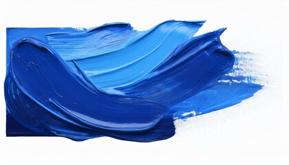 Wall Mural - blue oil brush stroke on white background; abstract art collage; modern design