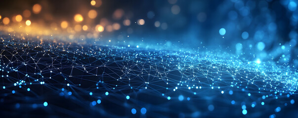 digital background in blue color. Generative AI