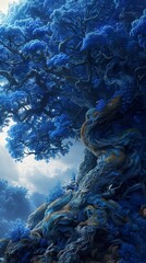 Canvas Print - Enchanted Blue Tree: A Dreamlike Landscape