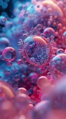 Wall Mural - abstract macro photography of water and oil bubbles