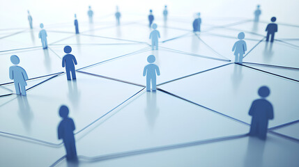 professional social network concept connected human figures representing business relationships and networking